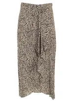 Isabel Marant Étoile Vanille Floral Printed Draped Midi Skirt In Multi