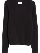 Isabel Marant Lusia Silk, Baby Alpaca & Cashmere Crewneck Sweater In Black