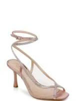 Jewel Badgley Mischka Tamera Ankle Strap Sandal In Blush Mesh