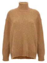 Jil Sander High Neck Sweater In Beige