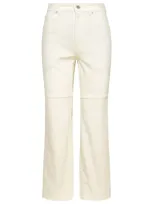 Jil Sander Buttoned Straight Leg Jeans In Cream