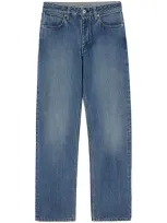 Jil Sander Straight-leg-jeans Mit Logo-applikation In Blau