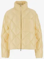 Jil Sander Quilted Nylon Down Jacket In Yellow