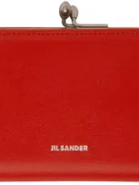 Jil Sander Red Goji Small Wallet In 626 Poppy