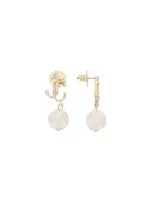 Jimmy Choo Jc Pearl Earrings In 金子