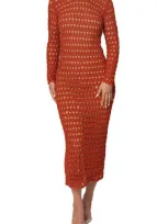 Jluxlabel Serene Wonders Open Stitch Dress In Red