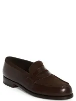 Jm Weston Animation 180 Penny Loafer In Dark Brown