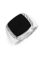 John Hardy Classic Chain Signet Ring In Silver