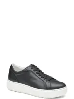 Johnston & Murphy Cammie Low Top Sneaker In Black Tumbled Full Grain