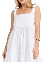 Juliet Dunn Poplin Tie Shoulder Sundress White