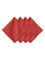 Juliska Berry Trim Blush Napkin, Set Of 4 In Red