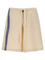 Jw Anderson Logo Bermuda Shorts Drawstring Waist In White