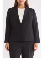 Kasper Paneled Seam One-button Blazer In Black