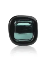 Keane Square Glass Ring In Blue