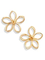 Ki-ele Jasmine Flower Wire Stud Earrings In Gold