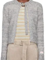 Kijun Gray Belted Cardigan In Grey