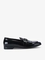 Kurt Geiger London Mens Black Albany Stud-embellished Leather Loafers