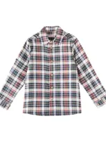 La Coqueta Kids' Nico Plaid Cotton Shirt In Black