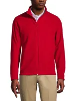 Lands' End Full-zip Mid-weight Fleece Jacket In Red