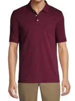 Lands' End School Uniform  Long Sleeve Interlock Polo Shirt In Burgundy