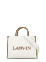 Lanvin Cotton And Linen Shopping Bag In Beige