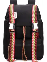 Lanvin Nano Curb Nylon Backpack In Black