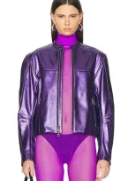 Laquan Smith Bomber Jacket In Purple