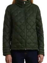 Lauren Ralph Lauren Soft Quilted Down Packable Jacket In Olive Fern