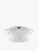 Le Creuset White Signature Oval Cast-iron Casserole Dish