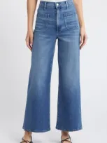 Le Jean Virginia Patch Pocket High Waist Ankle Wide Leg Jeans In Laurel Canyon