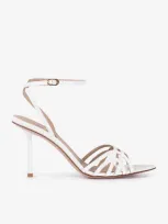 Le Silla Bella 120mm Leather Sandals In White