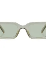 Le Specs Rippled Rebel 53mm Rectangular Sunglasses In Olive Leaf