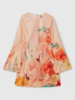 Leo Lin Linen Blend Printed A-line Mini Dress In Soft Pink Print