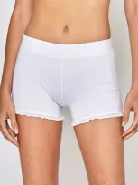 L'etoile Sport Lace Trim Shorts In White