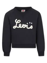 Levi's Kids' Black Sweatshirt For Girl With Logo