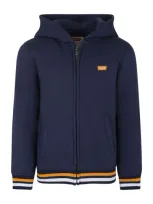 Levi's Kids' Logo-patch Cotton-blend Hoodie In Blue