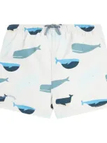 Liewood Kids' Aiden Printed Swim Trunks In Whales / Cloud Blue