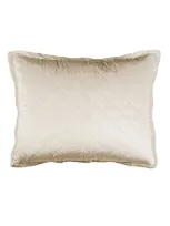 Lili Alessandra King Chloe Velvet Sham In Ivory