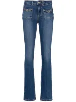 Liu •jo Logo-charm Jeans In Blue