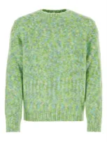 Loewe Intarsia-pattern Relaxed-fit Knitted Jumper In Blue Green White