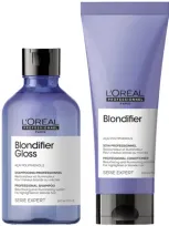 L'oreal Professionnel Serie Expert Blondifier Gloss Shampoo And Conditioner Duo In White