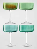 Lsa Gems Champagne/cocktail Glasses, Set Of 4 In Green