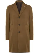 Luigi Bianchi Mantova Single-breasted Coat In Brown