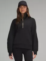 Lululemon Scuba Oversized Funnel-neck Half Zip Long In Black