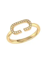 Luvmyjewelry Celia C Sterling Silver Diamond Ring In 14kt Gold Vermeil On Sterling