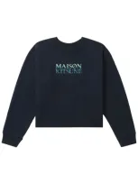 Maison Kitsuné Logo-embroidered Sweatshirt In Blue