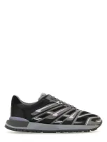 Maison Margiela 50-50 Leather Sneakers In Gray