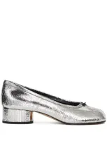 Maison Margiela Tabi Ballerina Shoes In Metallic