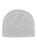 Malo Cashmere Beanie Hat In Grey