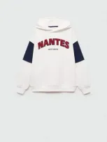 Mango Kids' Printed Cotton Sweatshirt Off White